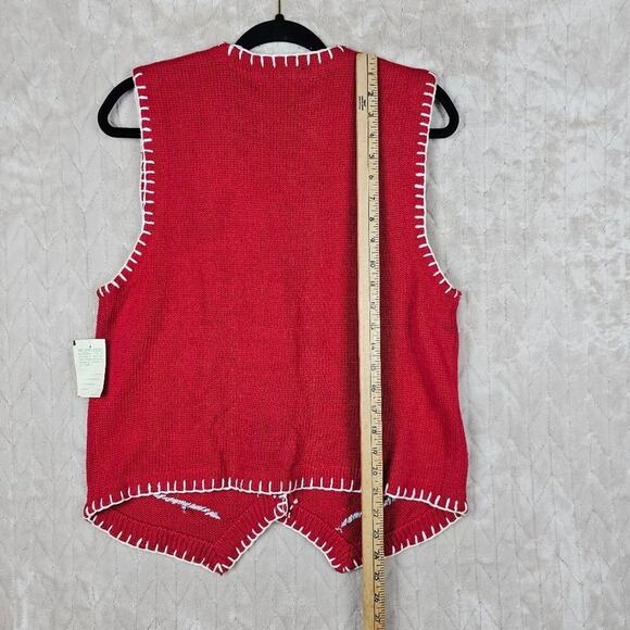 Vintage Victoria Jones Holiday Sweater Vest Womens Medium Petite Winter 90s Snow - Picture 6 of 7